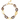 Marbled Beige Resin & Matte Gold Link Short Necklace