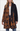 Brown & Black Floral Open Front Shawl Sweater Coat