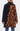 Brown & Black Floral Open Front Shawl Sweater Coat