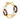 A chunky chain-link bracelet with oversized interlocking links in glossy brown, creamy off-white, and dark brown, connected by polished gold-tone hardware including a toggle clasp and rings, shown on a plain white background.