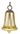 up close picture of decorative gold bell for the holidays