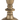 A single candlestick holder with a distressed antique brass finish, shown against a plain white background.