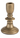 A single candlestick holder with a distressed antique brass finish, shown against a plain white background.