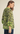 Contrast Accent Slit Hem Green Floral Blouse
