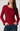 Deep Cranberry Long Sleeve Scoop Neck Ribbed LS Knit Top