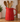 2 Quart Hand-Painted Stoneware Striped Organic Shaped Pitcher, Red & White used as utensil holder