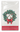 A white paper napkin in clear plastic packaging, featuring a green holly wreath with red berries, a brown monogram, and a red and white striped bottom border.