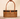 Ata Racetrack Oval Handbag, Natural with Black Trim