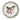 A white ceramic Christmas plate featuring a decorative border of green holly leaves and pinecones, with three colorful knit stockings hanging in the center.