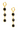 huggie hoop with black crysta drop on white background