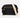 A black pebbled leather crossbody camera bag by Katie Loxton with a cream-colored woven strap, gold-tone hardware, and a front zip pocket, shown on a clean white background.