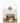 A decorative hanging wall ornament shaped like a house, featuring a painted nativity scene with a baby in a manger and a lamb, suspended by a gold-toned wire loop with a gold star at the top, shown on a white background.