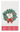 A white kitchen towel featuring a green holly wreath with red berries, a red bow, and a gold monogram letter 'S' in the center, finished with a red and white striped border at the bottom.