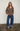 Raw Edge V-Neck Long Sleeve Textured Knit Top