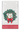 A white paper doily or napkin wrapped in clear plastic, featuring a green holly wreath with red berries, a large gold monogram letter 'G' in the center, and a red bow, with a red and white striped border at the bottom.