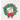A single white paper napkin wrapped in clear plastic packaging, featuring a green holiday wreath with red berries, a red bow, a gold monogram letter 'A', and a red-and-white striped border at the bottom.