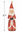A distressed red and white Santa Claus figurine holding a small red bird, shown on a white background with a vertical height measurement marker indicating 8.5 inches.