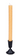 black taper holder with ivory candle on white background