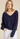 Rib Knit Navy V-Neck Dolman Top