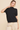 Black short sleeve cross hatch sweater with mock neck
