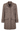 A brown tweed coat with a textured woven pattern of brown, beige, and black threads, featuring a notched lapel, button front, and flap pockets, shown on a plain white background.