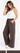 side view of wide leg brown modal pant