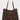 brown tote with detailed strap with white background