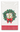 A white paper napkin wrapped in clear plastic, featuring a green Christmas wreath with red berries, a gold monogram letter 'B', and a red bow, with a red and white striped border at the bottom.
