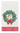 A white kitchen towel featuring a festive Christmas wreath design with green holly leaves, red berries, a red bow, and a gold monogram letter 'n'. The bottom edge has a red and white striped border.