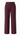 A pair of high-waisted, wide-leg trousers in a deep burgundy or plum color, shown flat against a solid white background.