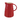 2 Quart Hand-Painted Stoneware Striped Organic Shaped Pitcher, Red & White