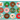 A grid of twelve decorated donuts with Christmas themes on a light blue background. The designs include a snowman donut, a green wreath donut, a lattice donut, a wrapped gift donut, a holly donut, striped red and white donuts, plaid green and white donuts, sprinkles brownie donut, swirl donut, and star-patterned red donut.