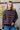 Dark Plum Honeycomb Striped Sweater