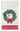 A white paper napkin in clear plastic wrapping, featuring a green holly wreath with red berries, a red and white striped bow, and a gold monogram letter 'F' in the center, with a red and white striped border at the bottom.