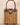 Rattan Large Handbag with Brown Leather Trim
