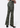 back view women wearing  floral green jeans on white backdrop