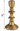 An antique brass candlestick holder with a 8-inch height measurement indicator on a white background.