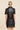 Black Belmont Vegan Leather Lace Cutout Detail Dress