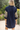 velvet dress with embroidered gold sleeve