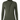 An olive green long-sleeve top with a draped crossover mock neck design, displayed on a clean white background.