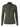 An olive green long-sleeve top with a draped crossover mock neck design, displayed on a clean white background.