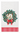 A white paper napkin featuring a festive Christmas wreath design with green leaves, red berries, a red bow, and a large gold monogram letter 'W' in the center. The napkin has a textured embossed pattern on the top right and a red-and-white striped border along the bottom.