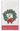 A white paper napkin featuring a printed holiday wreath design with green leaves, red berries, a red striped bow, and a large gold monogram letter 'K' in the center, finished with a red and white striped border at the bottom.