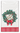 A white holiday-themed tea towel or napkin in clear plastic packaging, featuring a green wreath with red berries, a red striped bow, and a gold monogram letter 'H' at the center, with a red and white striped border along the bottom.