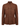 A brown utility-style jacket with a ruffled stand collar, button-front closure, flap chest pockets, gathered waist, and puffed sleeves, shown on a plain white background.