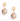 Small Beige Marbled Resin Bead Drop Earring